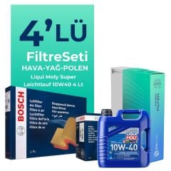BOSCH Fiat Siena 1.2 Benzinli Filtre Bakım Seti Liqui Moly Motor Yağlı (2000-2012) 4 Lü