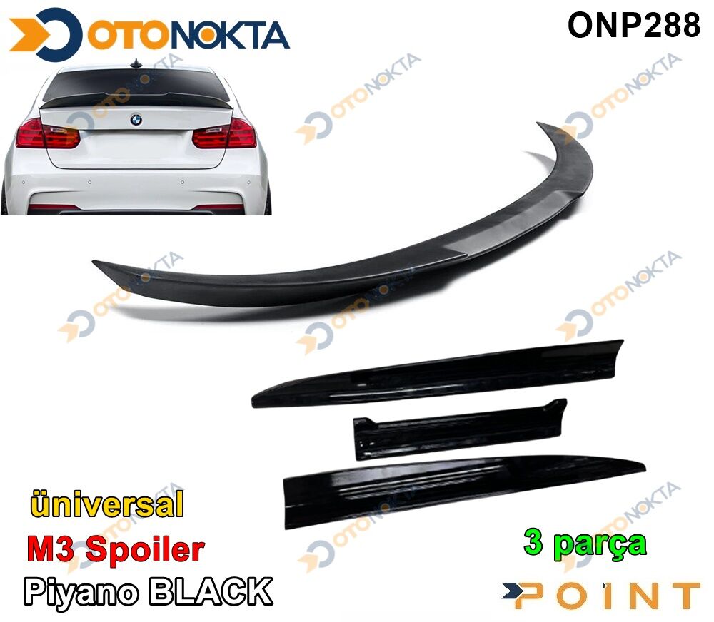 M3 ÇITA SPOYLER 3 PRÇ PİYANO BLACK SİYAH İTHAL