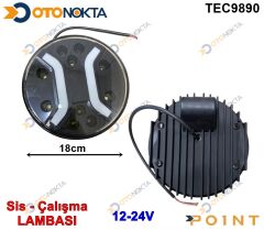 SİS LAMBASI LEDLİ SARI BEYAZ YUVARLAK 12724 V