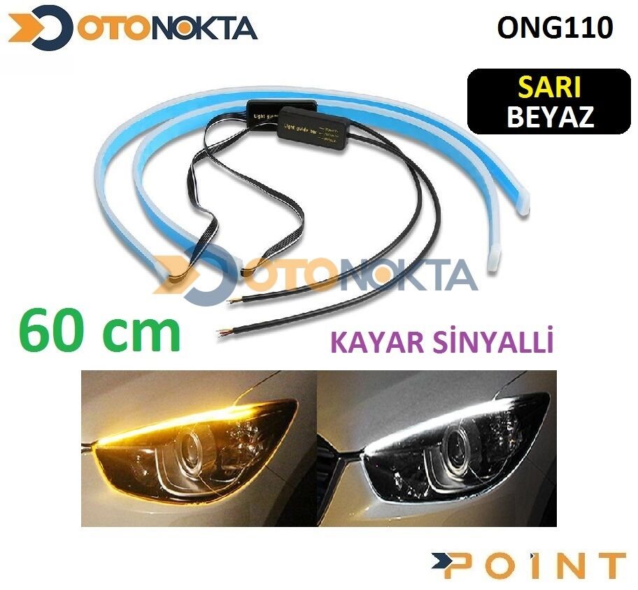 KAYAR FAR LEDİ SİNYALLİ 60CM BEYAZ SARI POİNT