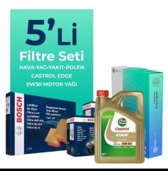 Bosch Audi Q7 50 Dizel Filtre Bakım Seti Castrol Motor Yağlı (2019-2024) 5 Li