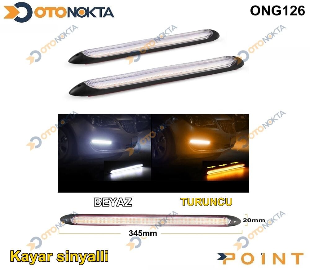 KAYAR PANJUR FAR LEDİ SİNYALLİ 34.5 CM BEYAZ SARI