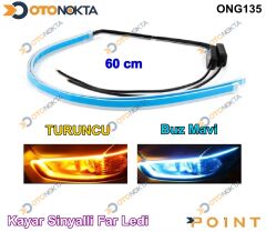 KAYAR FAR LEDİ SİNYALLİ ICE BLUE TURUNCU 60CM