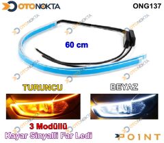 KAYAR FAR LEDİ SELAMLI  BEYAZ TURUNCU 60CM POİNT