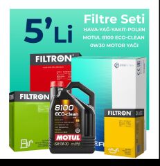 Filtron Peugeot 508 1.6 BlueHDi Dizel Filtre Bakım Seti Motul Motor Yağlı (2014-2018) 5 Li