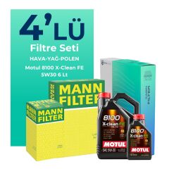 MANN Nissan Qashqai 1.3 Benzin Filtre Bakım Seti Motul Motor Yağlı (2019-2023) 4 Lü