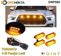 ÖN PANJUR LEDİ TURUNCU 4 PARÇA KABLOLU POİNT