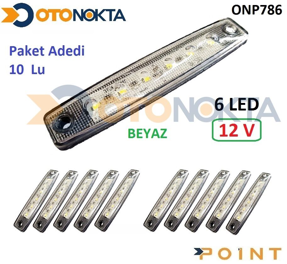 DORSE PARMAK LAMBA 12V 6 LEDLİ BEYAZ