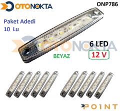 DORSE PARMAK LAMBA 12V 6 LEDLİ BEYAZ
