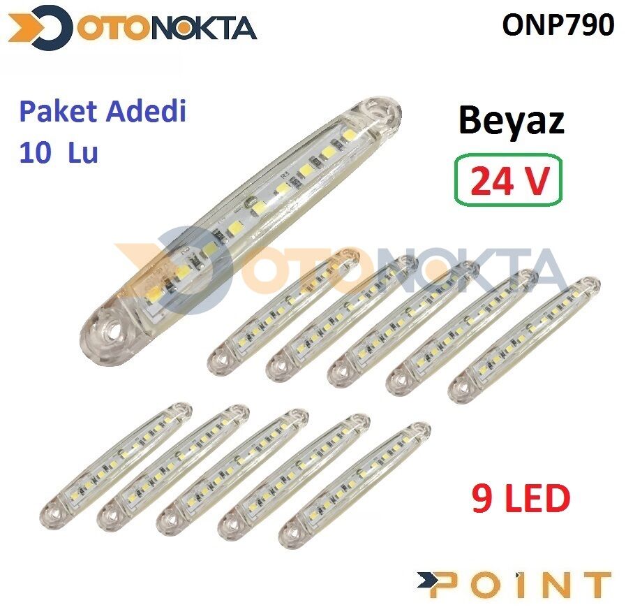 DORSE PARMAK LAMBA 24V 9 LEDLİ İNCE BEYAZ