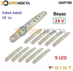 DORSE PARMAK LAMBA 24V 9 LEDLİ İNCE BEYAZ