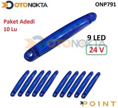 DORSE PARMAK LAMBA 24V 9 LEDLİ İNCE MAVİ