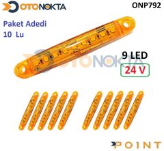 DORSE PARMAK LAMBA 24V 9 LEDLİ İNCE SARI