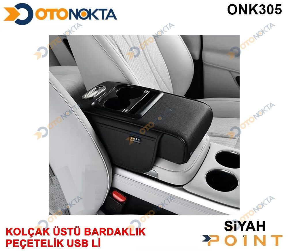 KOLÇAK ÜSTÜ BARDAKLIK VE PEÇETELİK USB SİYAH POİNT