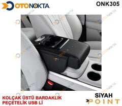 KOLÇAK ÜSTÜ BARDAKLIK VE PEÇETELİK USB SİYAH POİNT