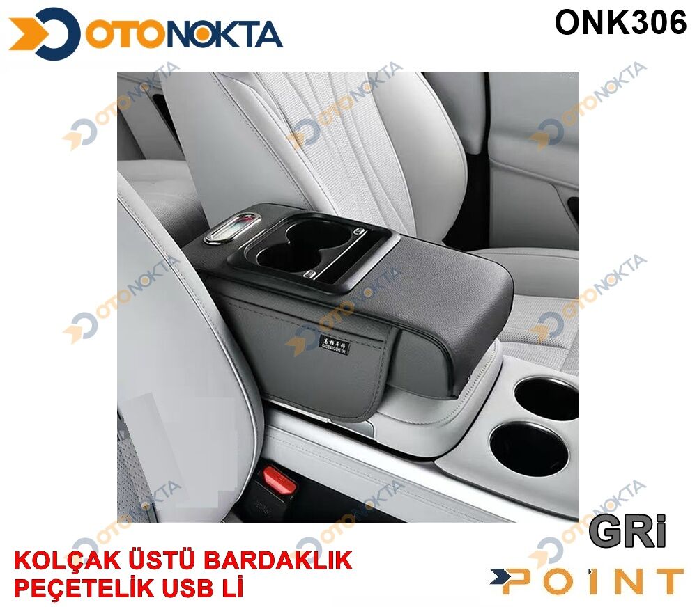 KOLÇAK ÜSTÜ BARDAKLIK VE PEÇETELİK USB GRİ POİNT