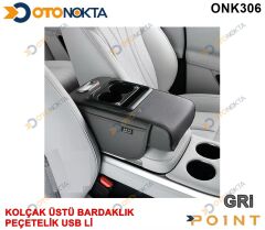 KOLÇAK ÜSTÜ BARDAKLIK VE PEÇETELİK USB GRİ POİNT