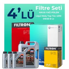 Filtron Ford Transit Custom 2.0 Dizel Filtre Bakım Seti Liqui Moly Motor Yağlı (2015-2023) 4 Lü