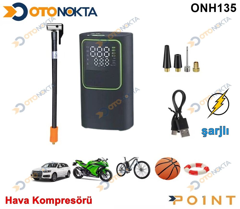 HAVA KOMPRESÖRÜ MİNİ TAŞINABİLİR ŞARJLI POİNT