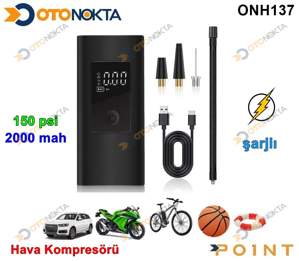 HAVA KOMPRESÖRÜ MİNİ TAŞINABİLİR 200 MAH ŞARJLI PO