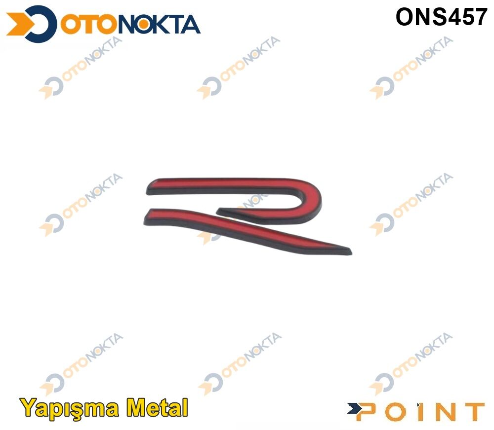 ARMA METAL YAPIŞMA R YENİ LOGO KIRMIZI SİYAH POİNT