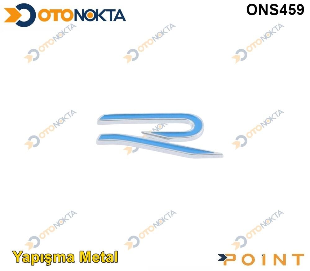 ARMA METAL YAPIŞMA R YENİ LOGO SİYAH KROM POİNT