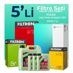 Filtron Mitsubishi L200 2.5 Dizel Filtre Bakım Seti Liqui Moly Motor Yağlı (2008-2015) 5 Li