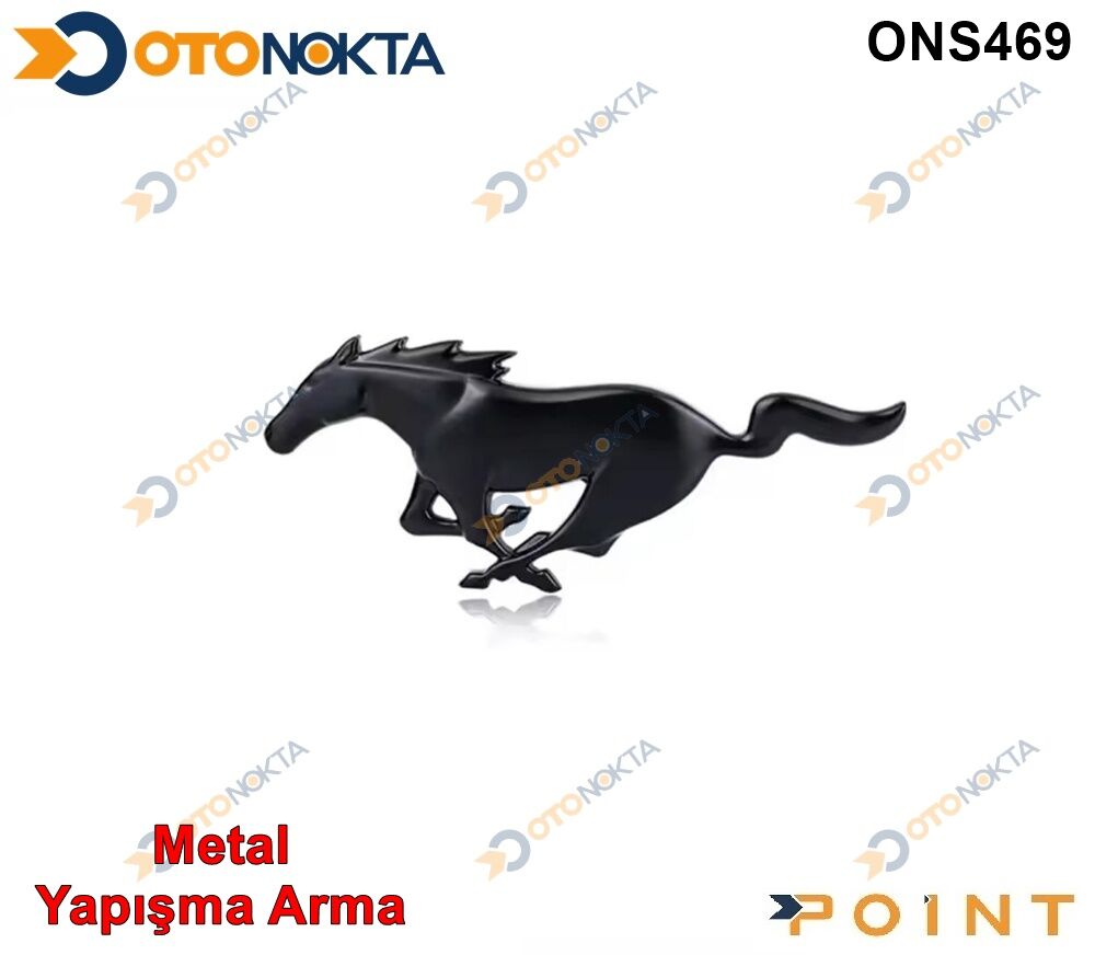 ARMA METAL YAPIŞMA MUSTANG SİYAH AT POİNT