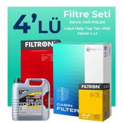 Filtron Lancia Ypsilon 1.4 Benzin Filtre Bakım Seti Liqui Moly Motor Yağlı (2003-2011) 4 Lü