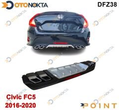 DİFÜZÖR ARKA ARACA ÖZEL FC5 CİVİC 2016 KARE EGZOZ