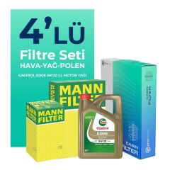 MANN Honda HR-V 1.5 Benzin Filtre Bakım Seti Castrol Motor Yağlı (2015-2021) 4 Lü