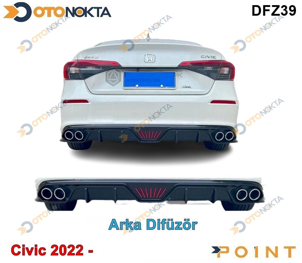 DİFÜZÖR ARKA ARACA ÖZEL LEDLİ CİVİC 2022+ POİNT