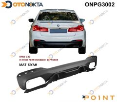 DİFÜZÖR ARKA TAMPON ARACA ÖZEL G30 MAT BLACK POİNT