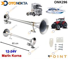 KORNA TIR MARİN 12V€24V KROM UZUN BORU 2427
