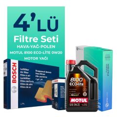 BOSCH Skoda Karoq 1.0 TSi Filtre Bakım Seti Motul Motor Yağlı (2017-2019) 4 Lü
