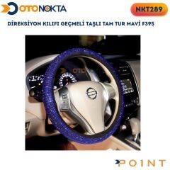 DİREKSİYON KILIFI GEÇMELİ TAŞLI  TAM TUR MAVİ F395