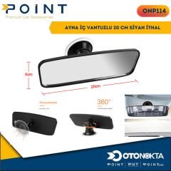 AYNA İÇ VANTUZLU 20 CM SİYAH İTHAL