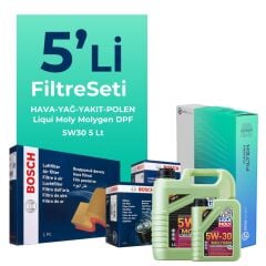 BOSCH Citroen C5 2.0 Dizel Filtre Bakım Seti Liqui Moly Motor Yağlı (2004-2008) 5 Li