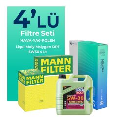 MANN Toyota Rav-4 2.0 Benzin Filtre Bakım Seti Liqui Moly Motor Yağlı (2013-2016) 4 Lü