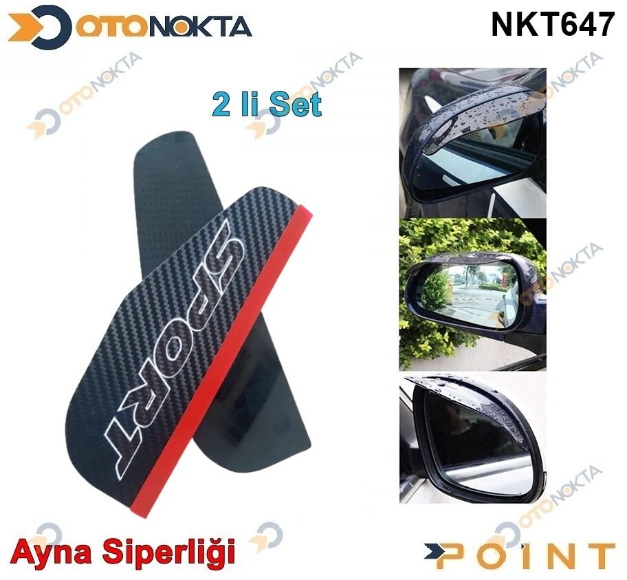 AYNA SİPERLİĞİ SİYAH SPORT YAZILI PLASTİK