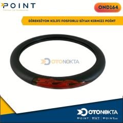 DİREKSİYON KILIFI FOSFORLU SİYAH KIRMIZI POİNT