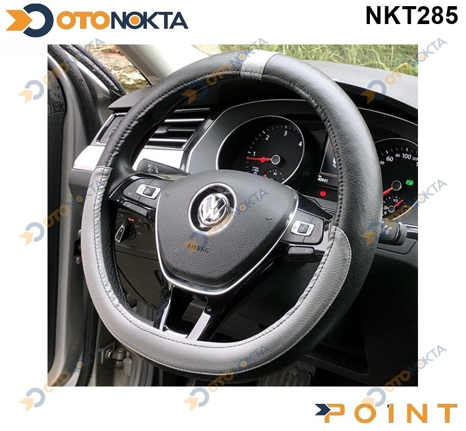 DİREKSİYON KILIFI GEÇMELİ SİYAH GRİ F-348