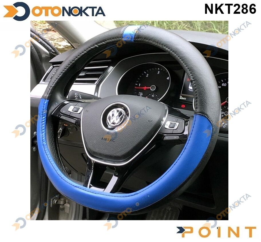 DİREKSİYON KILIFI GEÇMELİ MAVİ SİYAH F-349