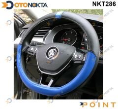 DİREKSİYON KILIFI GEÇMELİ MAVİ SİYAH F-349