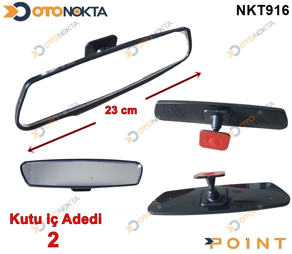 AYNA İÇ DİKİZ SİYAH 23 CM  YAPIŞMALI 2Lİ