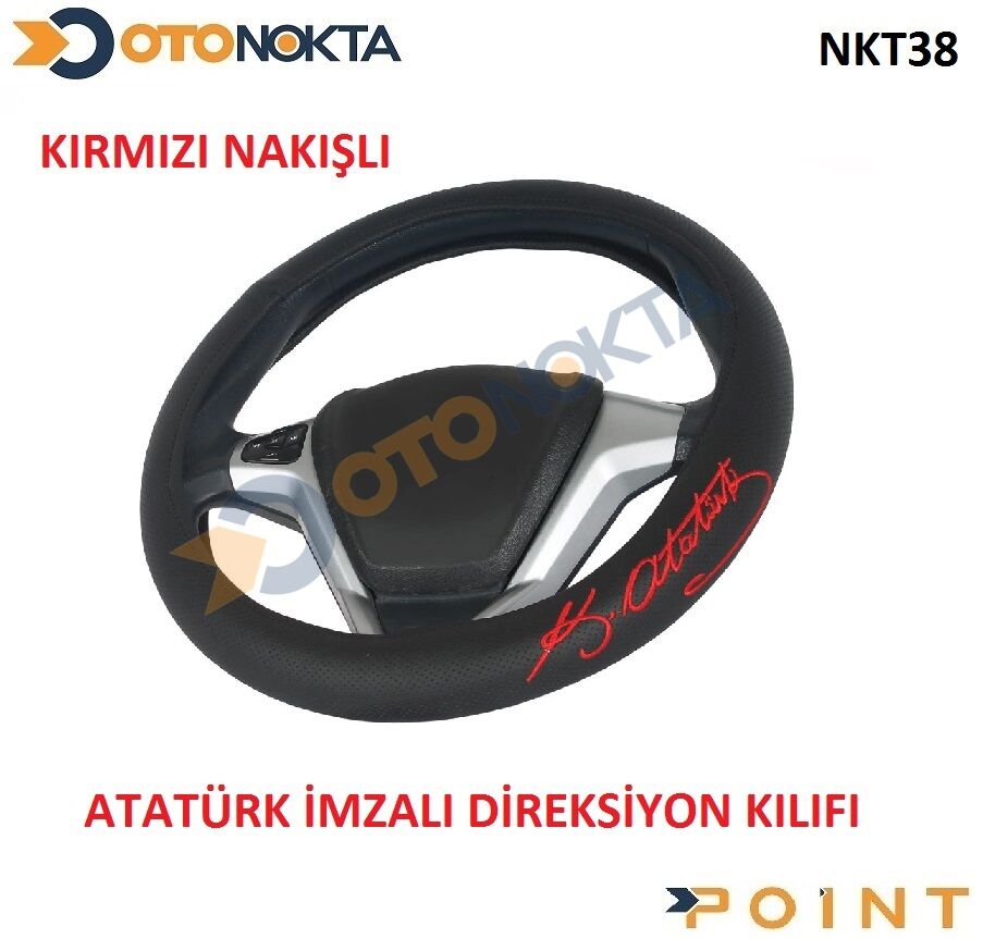DİREKSİYON KILIFI NAKIŞ  ATATÜRK İMZA KIRMIZI F-32