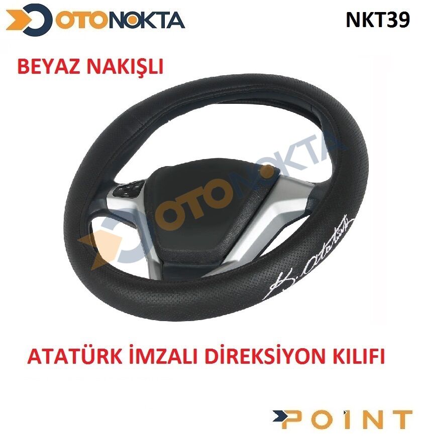 DİREKSİYON KILIFI NAKIŞ  ATATÜRK İMZA BEYAZ F-33