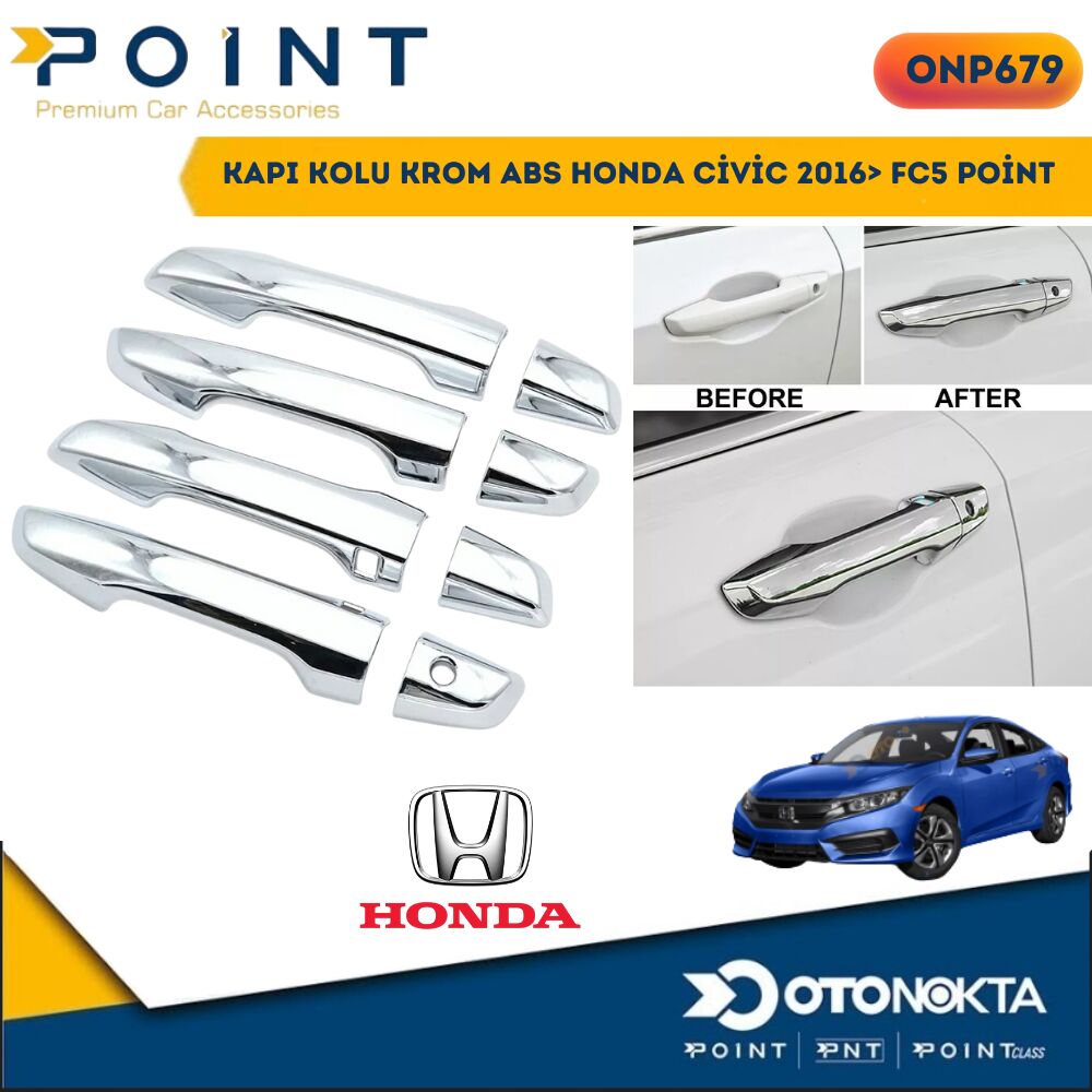 KAPI KOLU KROM ABS HONDA  CİVİC 2016> FC5  POİNT