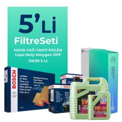 BOSCH Kia Soul 1.6 Dizel Filtre Bakım Seti Liqui Moly Motor Yağlı (2015-2018) 5 Li