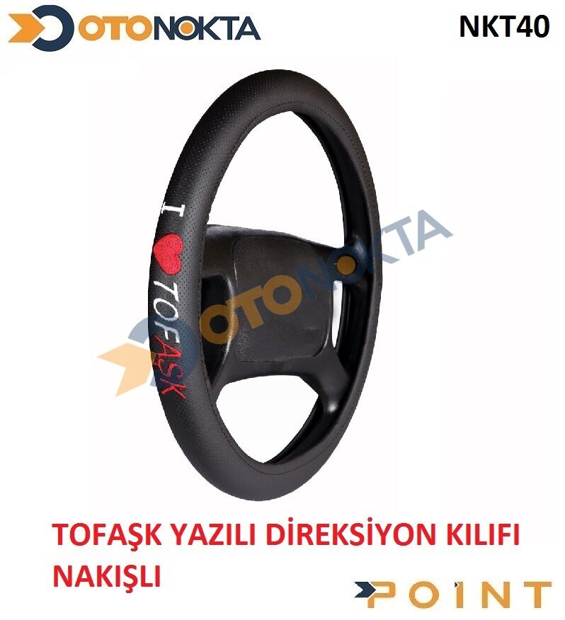 DİREKSİYON KILIFI GEÇMELİ NAKIŞLI TOFAŞ SİYAH F-80